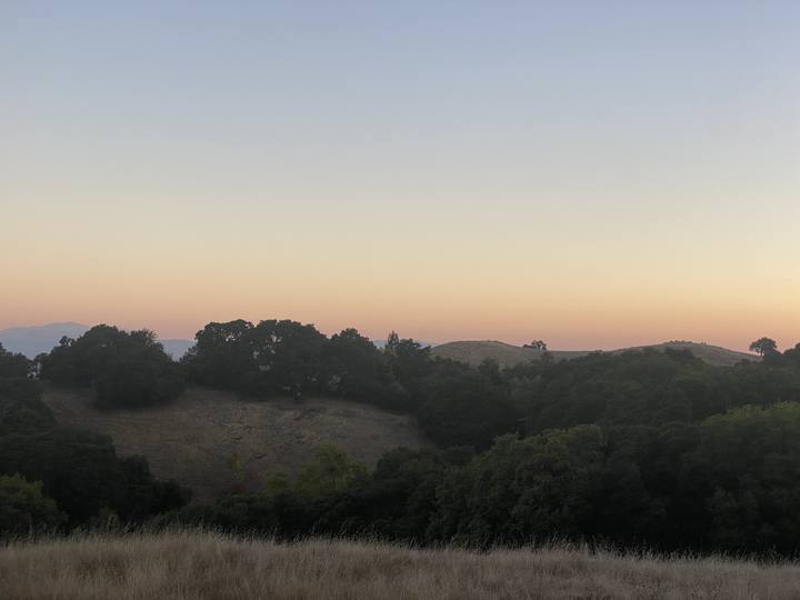 Golden hills at last light